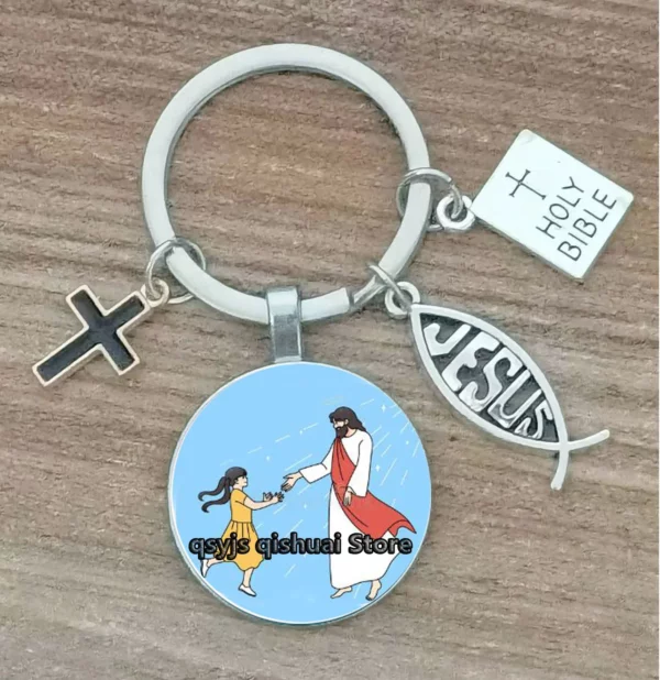 Porte-Clés Personnalisé avec Lettres de Dieu Imprimées, Ornement de la Foi de Jésus, Cadeau de Manucure – Image 13
