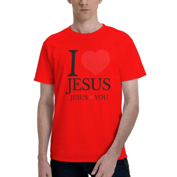 J'aime le jésus jésus vous aimez T-Shirt christien Couple Y2K basique 100% coton T-Shirts été O cou T-Shirts pas cher surdimensionné hauts – Image 8