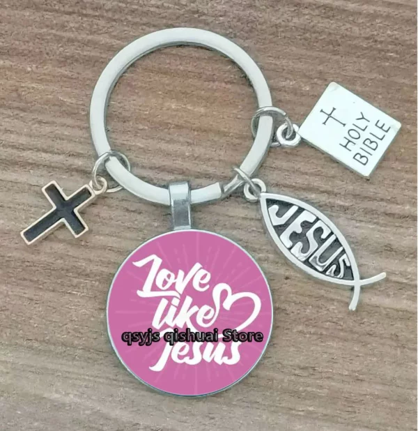 Porte-Clés Personnalisé avec Lettres de Dieu Imprimées, Ornement de la Foi de Jésus, Cadeau de Manucure – Image 25