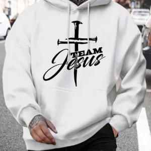 Sweat-shirt à capuche pour hommes, Design de l'équipe de jésus imprimé, mode chaude, décontracté, avec poches, grande taille, Streetwear, automne