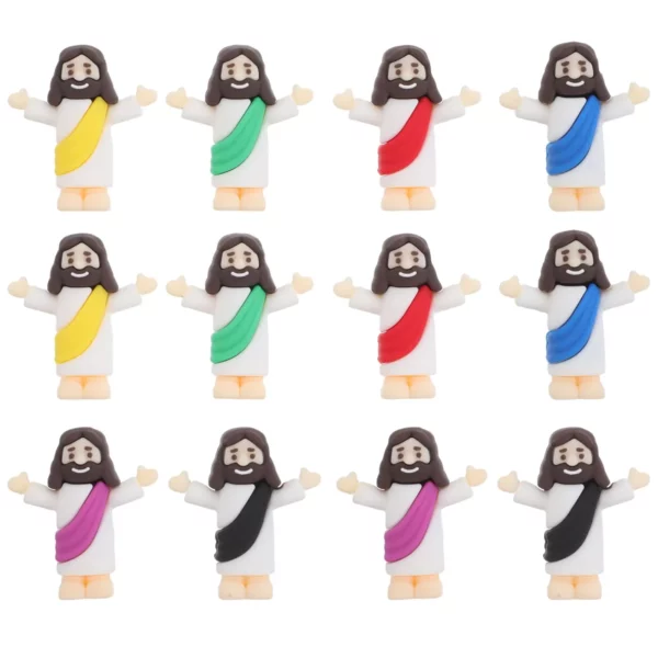 Mini Statue de jésus, 12 pièces, petites Figurines en PVC, décorations religieuses, fournitures de pâques, accessoires pour la maison, petites Figurines