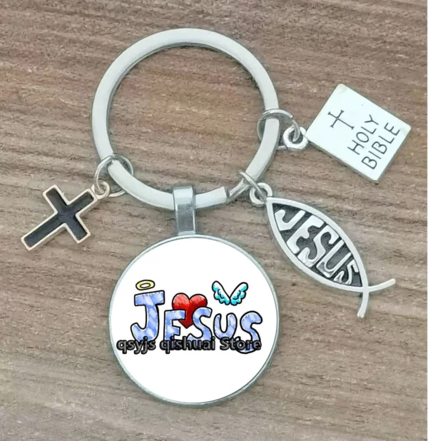 Porte-Clés Personnalisé avec Lettres de Dieu Imprimées, Ornement de la Foi de Jésus, Cadeau de Manucure – Image 34