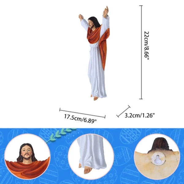 Figurine jésus chrétien en résine peinte à main, figurine catholique, artisanat, ornement, livraison directe – Image 6