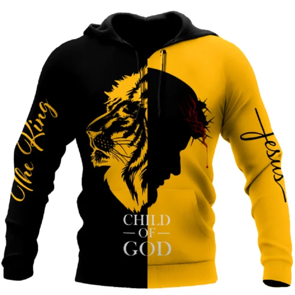 Sweat à capuche imprimé 3D chrétien Jésus pour hommes, sweat à capuche Harajuku, pull décontracté, streetwear, veste respirante, vêtements à la mode, nouveau – Image 7