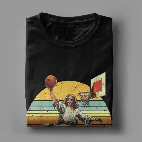 Drôle il est Rizzin coton T-Shirt pour homme été jésus jouant au basket-ball chrétien Vintage T-Shirts Harajuku T-Shirt grande taille – Image 4