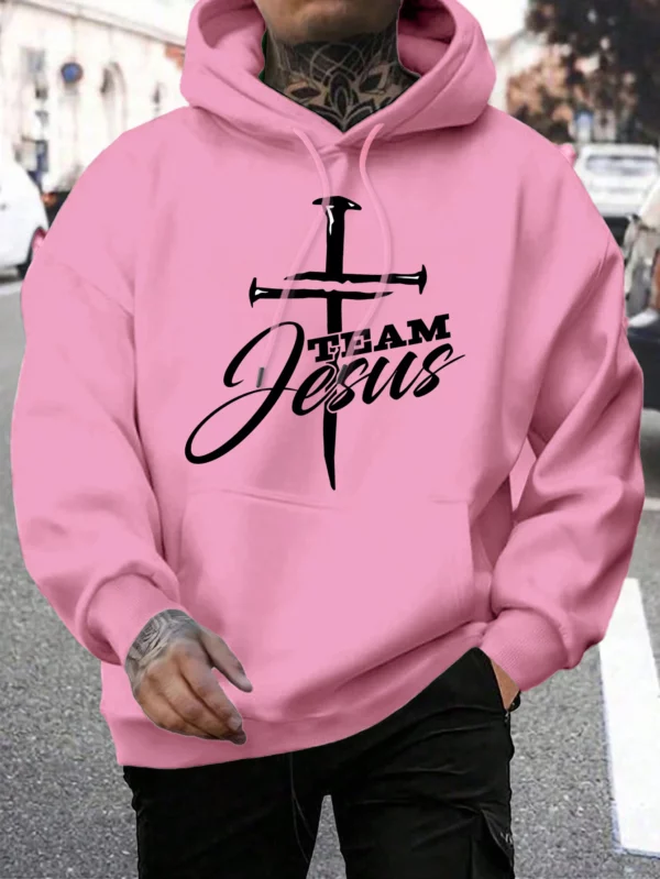 Sweat-shirt à capuche pour hommes, Design de l'équipe de jésus imprimé, mode chaude, décontracté, avec poches, grande taille, Streetwear, automne – Image 12