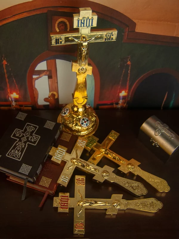 Croix de Jésus debout décorative personnalisée, cadeau religieux, statue de Nina ifix, alliage orthodoxe, église – Image 13