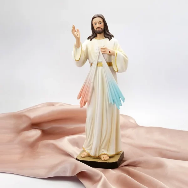 Statue catholique de la miséricorde de dieu, 1 pièce, ornements de prière familiale, jésus-Christ, décoration de la maison, artisanat en résine