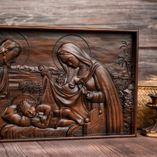 Scène de la Nativité de Noël pour la maison et la décoration, personnage religieux, murale Sainte Famille, Jésus-Christ, cadeau de Noël catholique complet – Image 8