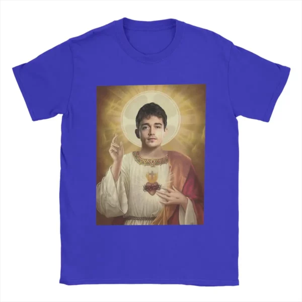 Charles Leclerc jésus t-shirts hommes 100% coton T-Shirt drôle col rond T-Shirt à manches courtes hauts cadeau d'anniversaire – Image 13
