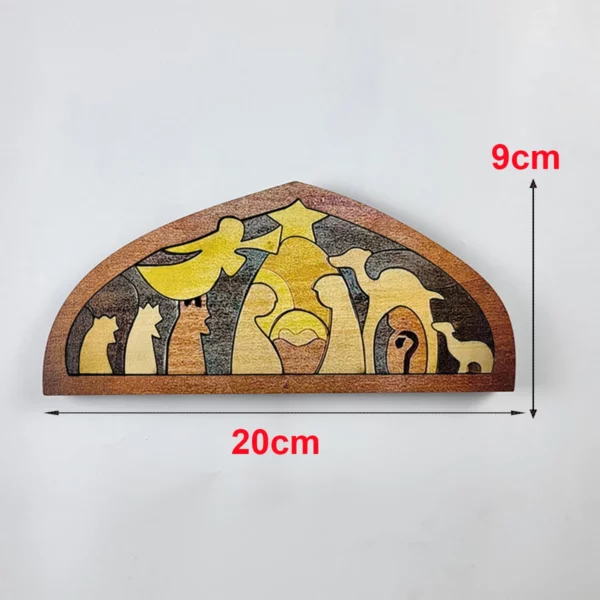 Puzzle de Jésus en bois pour la décoration de la maison, jeu de puzzle de Noël, conception unique brûlée, bureau drôle, FigAuckland, Nativité – Image 24