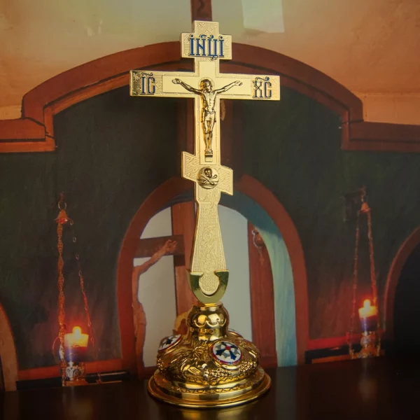 Croix de Jésus debout décorative personnalisée, cadeau religieux, statue de Nina ifix, alliage orthodoxe, église – Image 6