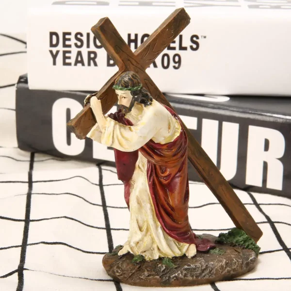 Statue de Crucifix en résine, croix de jésus, figurine du Christ, accessoires religieux catholique, décor, 1 pièce – Image 14