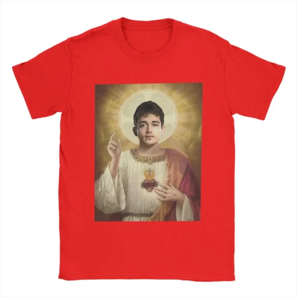 Charles Leclerc jésus t-shirts hommes 100% coton T-Shirt drôle col rond T-Shirt à manches courtes hauts cadeau d'anniversaire – Image 12