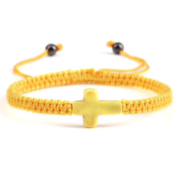 Bracelet croix de jésus tissé à la main pour hommes et femmes, fil rouge noir tressé, porte-bonheur, à la mode, pour Couple, bijoux d'amitié – Image 8
