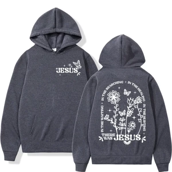 Sweat à capuche graphique avec verset de la Bible de jésus, fleurs sauvages, édition limitée chrétienne, Streetwear, décontracté, mode, pulls surdimensionnés – Image 4