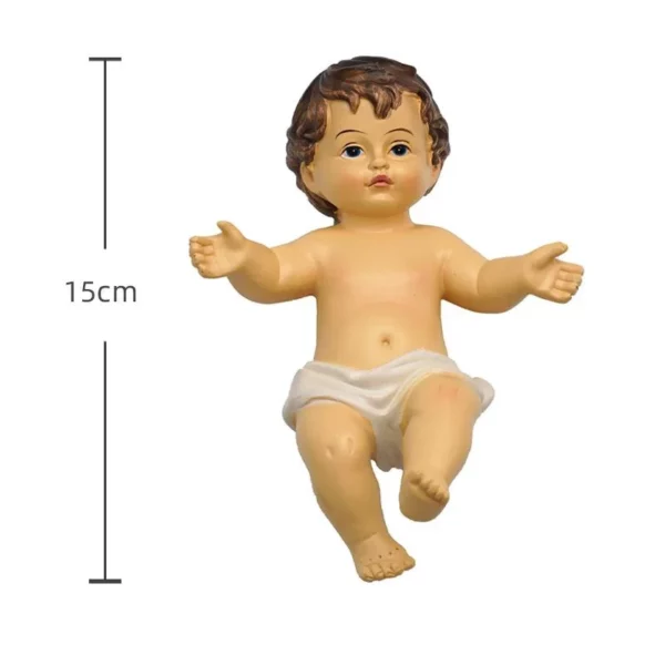 Statue de poupée de jésus pour bébé, 6cm/10cm/15cm, ornement de l'avent pour bébé, Figurine religieuse de jésus, maison, église, décoration artisanale de noël, cadeau – Image 9