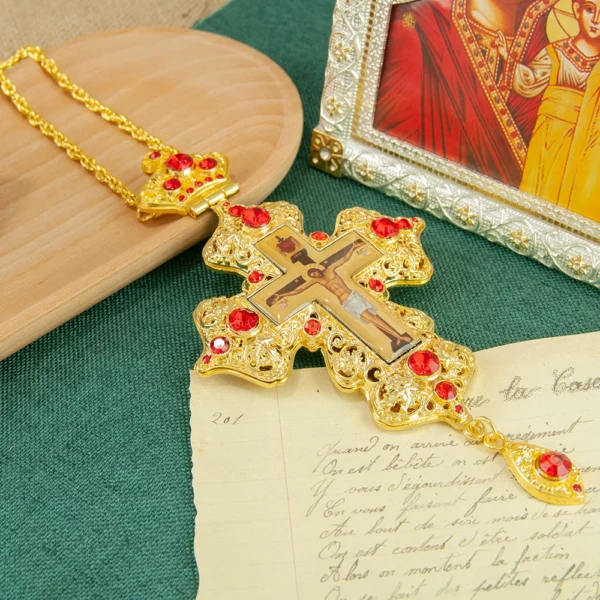 Croix orthodoxe jésus pendentif en alliage de Zinc collier prêtre seins croix baptême culte mariage funéraire jésus orthodoxe – Image 19