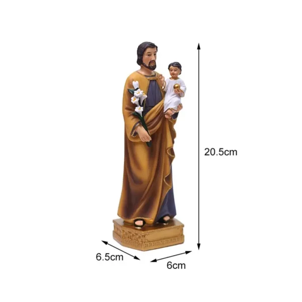 Statues en résine de Saint Joseph pour enfant, Base d'assiette, Figurines religieuses de prière familiale, Sculpture, décoration de maison, ornement – Image 6