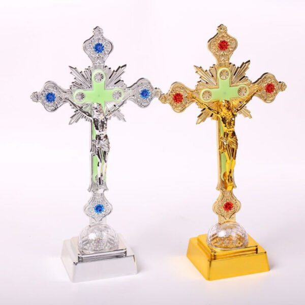 Grande lampe électronique lumineuse à Led, croix de jésus, décoration catholique chrétienne – Image 10
