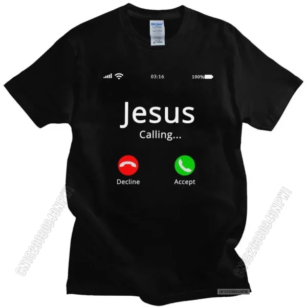 T-shirt homme 100% coton, humoristique et religieux, Jésus appelle le Christ, chrétien, Bible, cadeau – Image 17