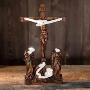 Ornements de scène de Jésus catholique ANE ifixion, Jésus était ANE, décorations chrétiennes pour la maison, autel, église, statues religieuses