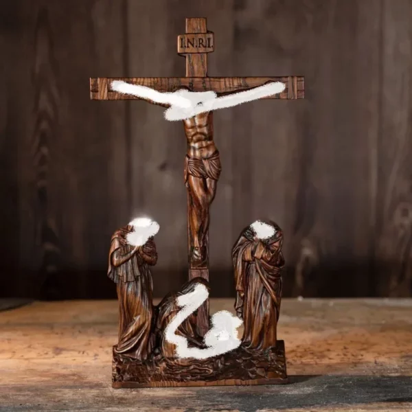 Ornements de scène de Jésus catholique ANE ifixion, Jésus était ANE, décorations chrétiennes pour la maison, autel, église, statues religieuses