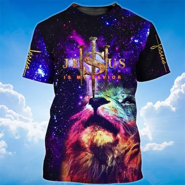 T-shirt unisexe à manches courtes pour hommes, impression 3D de Dieu Jésus, impression du christianisme, t-shirt graphique de croyance, mode enfant, Harajuyku, été, nouveau – Image 16