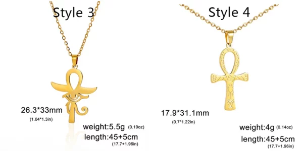 Lucktune Ankh croix amulette égyptienne collier en acier inoxydable clé de la vie symbole Crucifix pendentif collier femmes Religion bijoux – Image 22