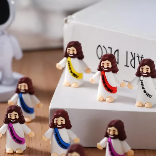 Statues de jésus miniatures en PVC, 50 pièces, figurines religieuses de table, décorations cadeaux de noël, pâques, Halloween, fête – Image 4