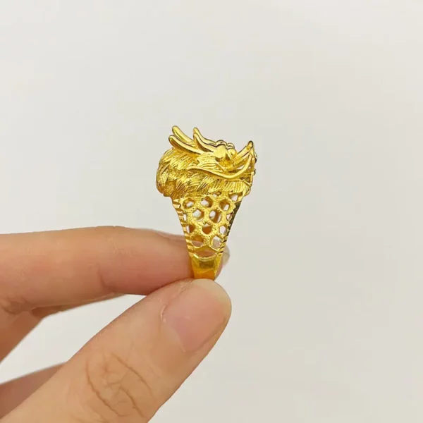 Bague à extrémité ouverte pour hommes, nouveau magasin d'or, même Style, avec robinet réglable, beau cadeau, bijoux 9999, or véritable 24K – Image 2