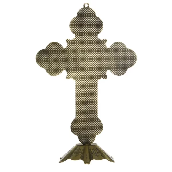 Figurines de reliques d'église, Crucifix de jésus-Christ sur le support, Crucifix croisé, décoration de chapelle de maison – Image 2