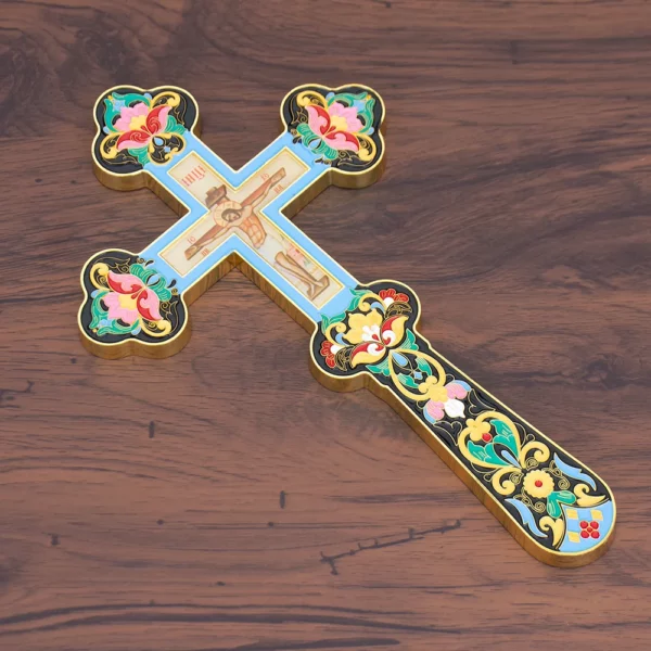 Croix d'or orthodoxe, icône de la Passion de jésus, ornements d'église, décorations d'autel pour la maison, cadeaux de Festival religieux – Image 8