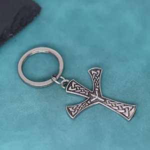 Algiz Rune croix pendentif porte-clés Elhaz amulette nordique Viking boussole pendentifs porte-clés pour hommes femmes Talisman bijoux cadeau