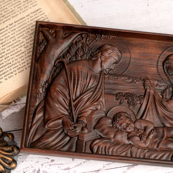 Scène de la Nativité de Noël pour la maison et la décoration, personnage religieux, murale Sainte Famille, Jésus-Christ, cadeau de Noël catholique complet – Image 3