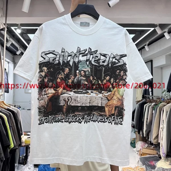 T-shirt imprimé Saint Tears pour hommes et femmes, haute qualité, t-shirt en Y, synchronisation, 2022 – Image 3