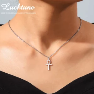 Lucktune Ankh croix amulette égyptienne collier en acier inoxydable clé de la vie symbole Crucifix pendentif collier femmes Religion bijoux