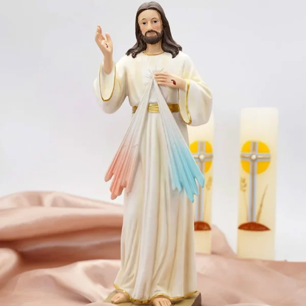 Statue catholique de la miséricorde de dieu, 1 pièce, ornements de prière familiale, jésus-Christ, décoration de la maison, artisanat en résine – Image 7