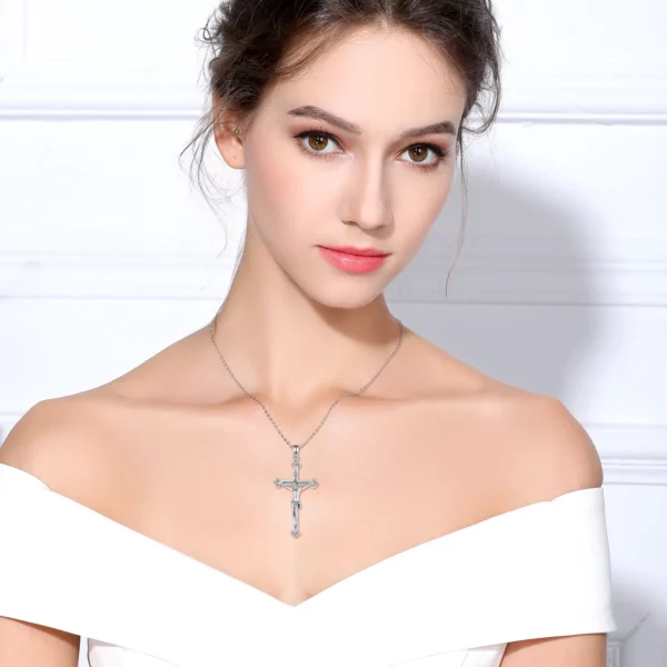 Eudora nouveau 925 en argent Sterling Crucifix croix collier jésus amulette pendentif religieux hommes femmes bijoux personnalité cadeaux – Image 6