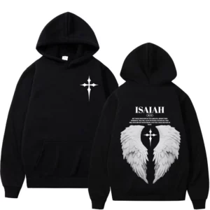 Sweat-shirt à capuche pour hommes et femmes, esthétique, chrétien, aile de jésus, verset de la Bible, mode Harajuku, surdimensionné, décontracté, ample, polaire