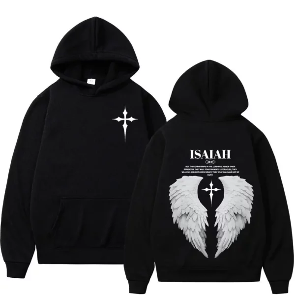 Sweat-shirt à capuche pour hommes et femmes, esthétique, chrétien, aile de jésus, verset de la Bible, mode Harajuku, surdimensionné, décontracté, ample, polaire
