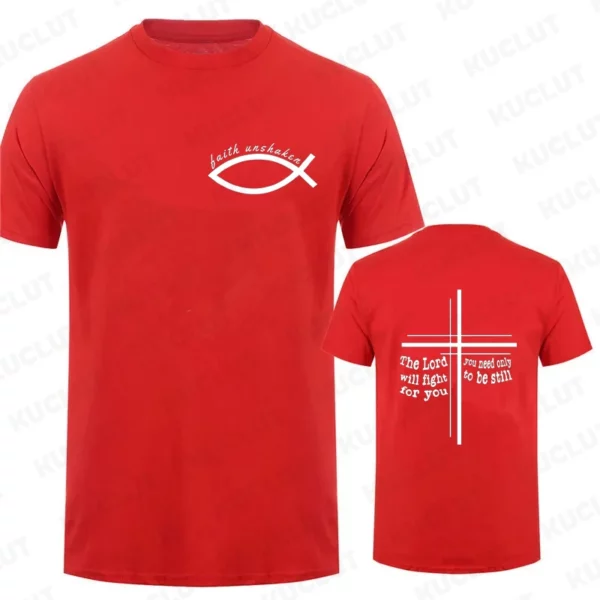 Faith Unshaken T-Shirt pour hommes, chemises à manches courtes, t-shirts graphiques de Jésus chrétien, vêtements respirants pour hommes, Y2k, Y-Harajuku Ulzzang – Image 7