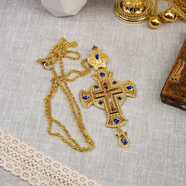Russie Évêque de Pâques Prêtre Pectoral Jésus Croix Collier Pendentif Pasteur Orhodoxe Plante d'Or К uutст нап Daarсzis с  Ijп.05. – Image 12