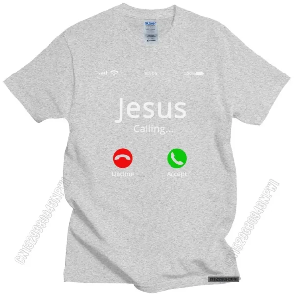 T-shirt homme 100% coton, humoristique et religieux, Jésus appelle le Christ, chrétien, Bible, cadeau – Image 25