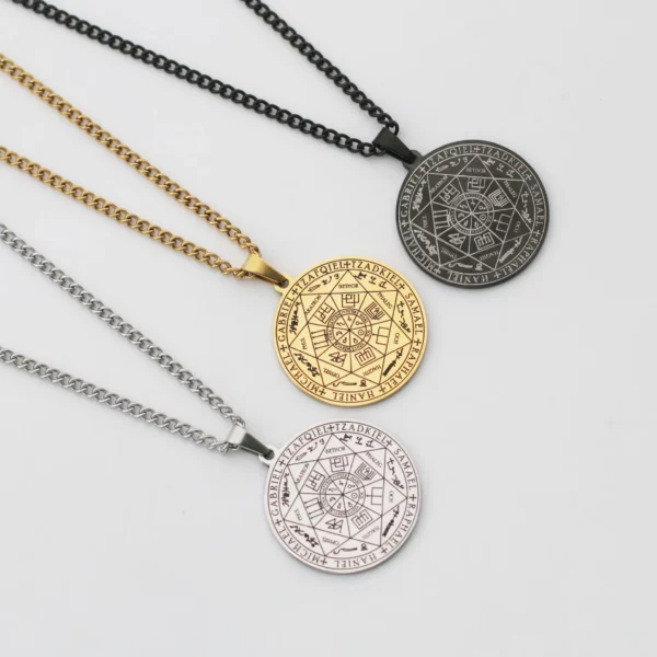 HNSP Hells Angels – collier en acier inoxydable 316L pour hommes et femmes, pendentif Talisman de salomon, protection de la Religion, accessoires bijoux – Image 10