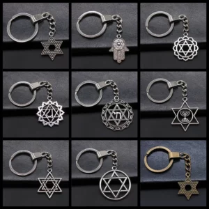 Hommes bijoux porte-clés fête Souvenir cadeau porte-clés étoile de David porte-clés livraison directe bijoux