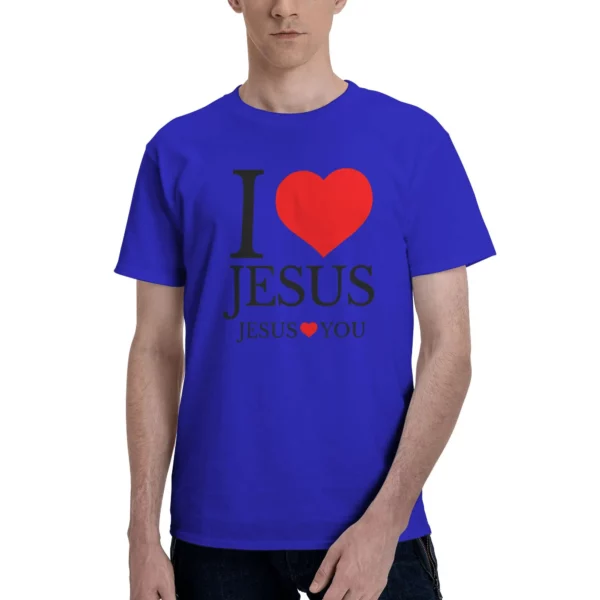 J'aime le jésus jésus vous aimez T-Shirt christien Couple Y2K basique 100% coton T-Shirts été O cou T-Shirts pas cher surdimensionné hauts – Image 9