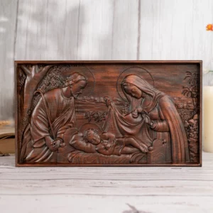 Scène de la Nativité de Noël pour la maison et la décoration, personnage religieux, murale Sainte Famille, Jésus-Christ, cadeau de Noël catholique complet