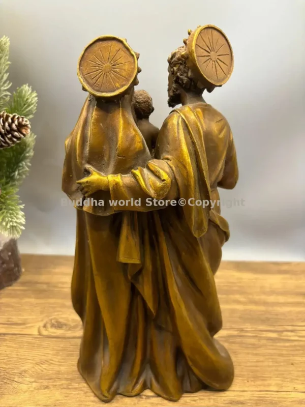 Christianisme catholicisme chrétien bronze sculpture statue religieuse sainte famille cuivre Madonna Mary cuivre jésus statue – Image 2