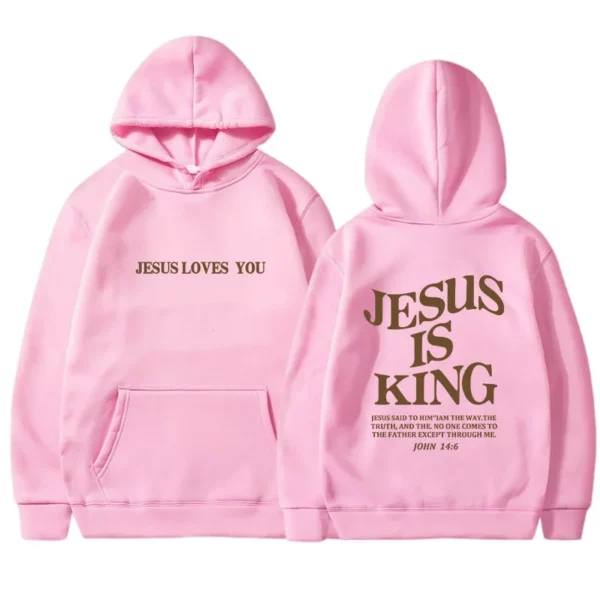 JESUS IS KING Sweats à capuche d'automne et d'hiver pour femmes, vêtements pour femmes à capuche à manches longues avec lettres imprimées double face Amazon – Image 15